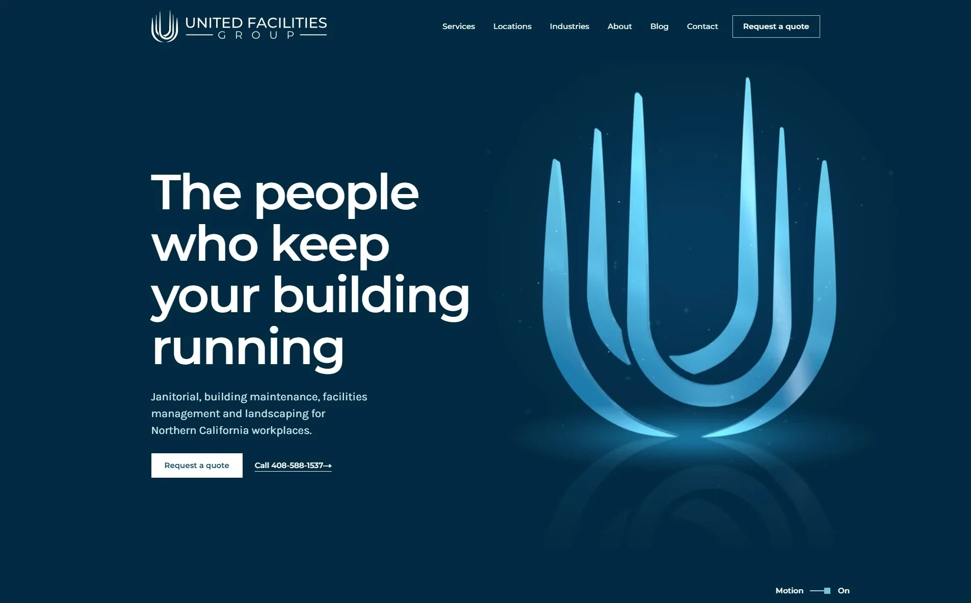 United Facilities Group website after the Brandcore rebuild